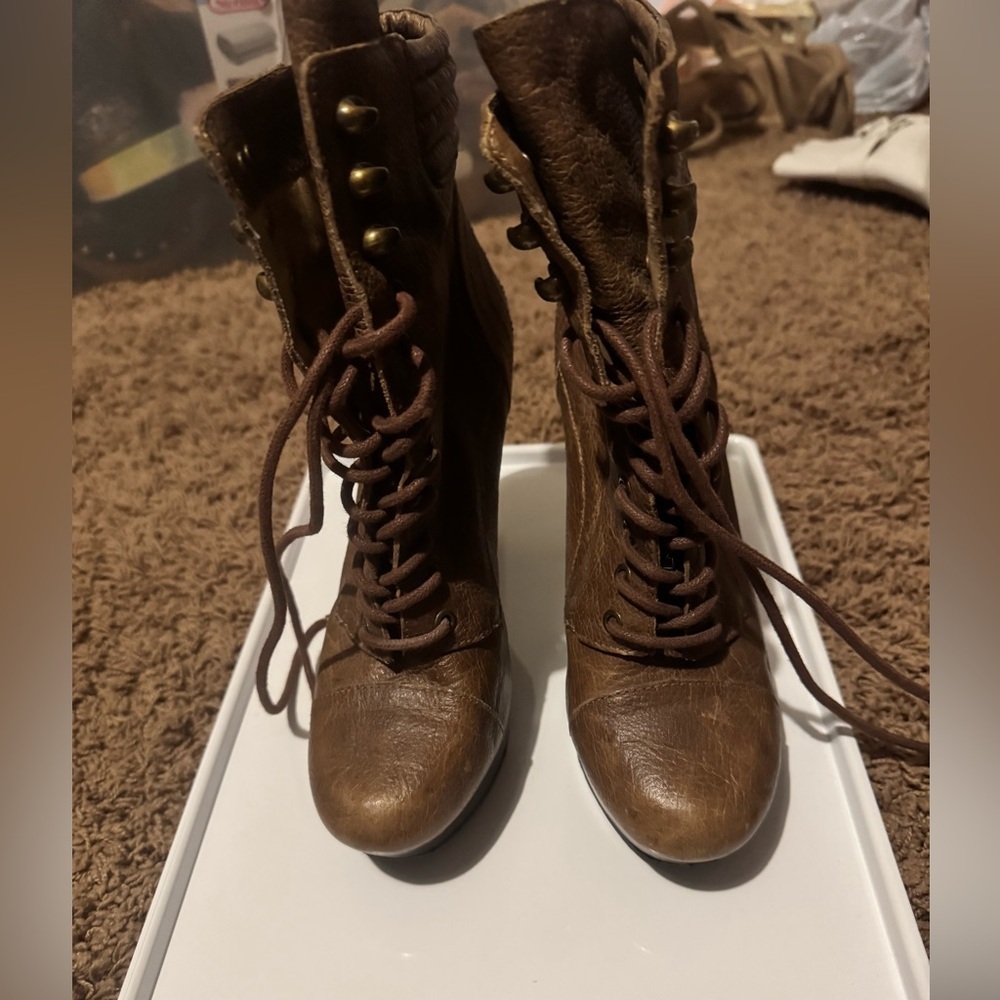 Jessica Simpson Brown Lace Up Boots Women's 8 Vintage Boho Gorpcore